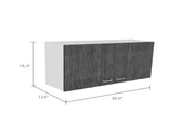 Napoles Wall Cabinet, Two Shelves, Double Door -White / Smokey Oak B20092043