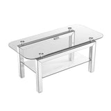 Rectangle Tempered Glass Coffee for Livingroom, Tea for Waiting Room, Modern Side Coffee W1005P261281