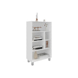 Bellagio 40" Tall Four-Tier Shelf Base Cabinet with 6 Cubbies White B200P253714