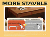 Solid Wood Desk with Drawers, Standing Desk with Smooth Edges, Home Office Desk for Small Spaces, 41863372