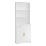 ZNTS Bathroom Storage Cabinet, Cabinet with Two Doors and Drawers, Adjustable Three-layer Open N725P186645W