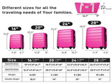 Hardshell Luggage Sets 4 pcs Bag Spinner Suitcase with TSA Lock Lightweight-16"20"24"28" PP310249AAH