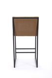 Counter Height Bar Stools Set of 2, Upholstered Linen Bar Chairs, Metal Footrest and Frame for W1249P257009