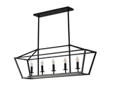 5-Light Farmhouse Kitchen Island Lighting,5 Light Industrial Linear Chandelier for Dining Room Metal W5008P465021
