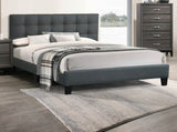 ZNTS Modern 1pc Full Size Bed Charcoal Polyfiber Tufted Headboard Platform Bedframe Bedroom Furniture B011P243662