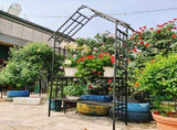 Metal Garden with Bench Turned into Flower Stand W58.07*H97.24 Climbing Plants Support Rose 04163726