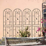 4 Pack Metal Garden Trellis 86.7" x 19.7" Rustproof Trellis for Climbing Plants Outdoor Flower W1586P268031