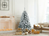 4.5ft Christmas Tree with Snow Flocked Branches - 242 High-Density Tips, Premium PVC, Foldable Metal 30811929