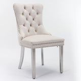 Modern, High-end Tufted Solid Wood Contemporary Velvet Upholstered Dining Chair with Chrome 22833717