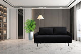 Lawson 61"W Black Fabric Convertible Loveseat Sleeper with Pillows B061P264639