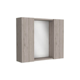 Medicine Double Door Cabinet 19" H, One External Shelf, Light Gray B097133006