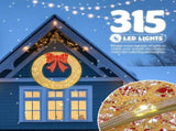 48in Pre-Lit Outdoor Christmas Wreath Decoration, LED Metal Holiday Decor for Home Exterior, Garden 11045968