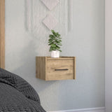 Boa Floating Nightstand , End Table, Side Table Wall-Mounted Single Drawer Design with Handle B200137813