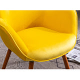 Doarnin Contemporary Silky Velvet Tufted Button Back Accent Chair, Yellow T2574P164271