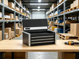 8.6-inch Portable Metal Tool Box, 3 Drawers with EVA Liners, Ball Bearing Opening, Powder Coated 63296286