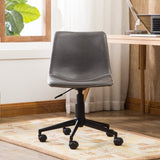 ZNTS Cesena Faux Leather 360 Swivel Air Lift Office Chair, Antique Gray T2574P164794