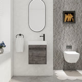 18'' Floating Wall-Mounted Bathroom Vanity with White Resin Sink & Soft-Close Cabinet Door W99936248