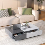 ZNTS Modern style black and white coffee table with two storage spaces W1320P193296