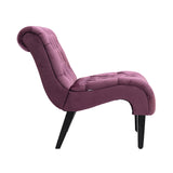 COOLMORE Modern Velvet Armless Accent Living Room Chair / Leisure Chair,Upholstered Fabric Button W39550126