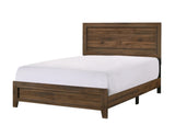 Brown Cherry Finish Fabric 1pc Queen Size Panel Bed Beautiful Wooden Bedroom Furniture Contemporary B011P174704