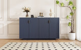 TREXM 4 Wavy Doors Ample Storage Space Sideboard with Adjustable Shelves and Retro Copper Handles N715P183992M