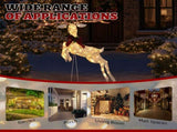 5FT Lighted Jumping Reindeer Christmas Decorations, Pre-lit Holiday Decor with 100 Warm White LED 41630583