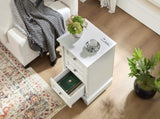Farmhouse Style 3 Drawer Sofa Side Table Charging Pedestal, Tall Rustic Wood Square Nightstand W2393P324436