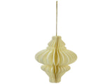 Foldable Paper Honeycomb Christmas Finial Ornaments - 4" - Cream - Set of 4 29774108