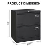 ZNTS 2 Drawer Metal Lateral File Cabinet with Lock,Office Vertical Files Cabinet for Home 47919085