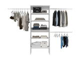 Hollis Modular Closet System with Open Shelves, Dual Hanging Rods and Vertical Storage Design, White B097P474320