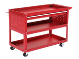 3-Tier Rolling Tool Cart, Metal Heavy Duty Utility Cart on Wheels with Pegboard & Drawer & 4 Hooks, 30369221