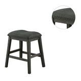 ZNTS Linen-Fabric Padded Counter Stool, Dark Grey SR011790