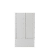 White, Column Coat Rack with Storage Shoe Cabinet 83801402