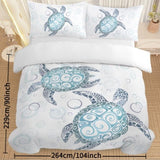 Sea Turtle Bedding Aqua Teal Blue Duvet Cover Sets Beach Turtle Bed Sets Ocean 3 Piece Turtle Themed 33368351