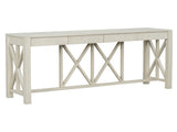 U_Style 60''Acacia Veneer Console with 4 Spacious Drawers, Modern Crisscross Design Entryway N711P289747A