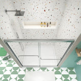 Bypass shower door, sliding door, with 1/4" tempered glass and Chromed finish 50-54"x70" W2122131036