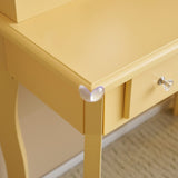 Kids Vanity Set with Mirror and Lights and Stool, 5 Storage Drawers, Pretend Play Princess Makeup 09083771