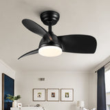 ZNTS 28 In Intergrated LED Ceiling Fan Lighting with Black ABS Blade W1367P234010