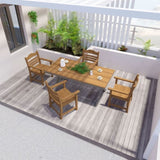 70.87inch Rectangular Dining Table with X-shape Aluminum Table Leg/Metal Base, Teak W1209107730