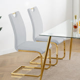 Modern Dining Chairs with Faux Leather Padded Seat Dining Living Room Chairs Upholstered Chair with W210127293