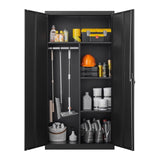 Metal Wardrobe Cabinet with Hanging Rod and Lock,black Armoire Wardrobe Closet,Clothing Locker W1247P221096