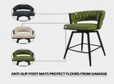 26" Bar Chair Linen Woven Bar Stool Set of 2,Black legs Barstools No Adjustable Kitchen Island 80680891