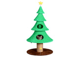59in Large Tall Christmas Tree Cat Tower 2 Cat Condos & Scratching Post, Soft Fleece Cat Tree 40781062