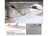 36" Snow Pusher Shovel with Metal Edge, HDPE Blade, Anti-Slip Grip, Segmented Handle, for Driveway 09472633