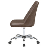 Brown and Chrome Adjustable Desk Chair B062P153793