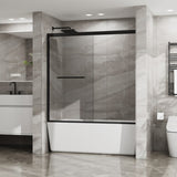 Goodyo Double Sliding Bathtub Shower Door 48 in. W x 60 in. H Aluminum Framed Shower Enclosure for D163107685
