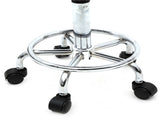 Round Shape Adjustable Salon Stool with Back and Line White 46930452