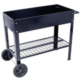 ZNTS Products Elevated Mobile Raised Ergonomic Metal Planter Garden Bed for Backyard, Patio w/Wheels, W46543804