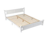 Queen Single Bunk Painted Melamine Veneer & Pine MDF Frame Vertical Striped Decorative 20571204