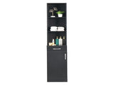 Bathroom Cabinet with 1 Door 1 Drawer 3 Shelves Tall Storage Cabinet Made of Melamine-Faced MDF 57391592